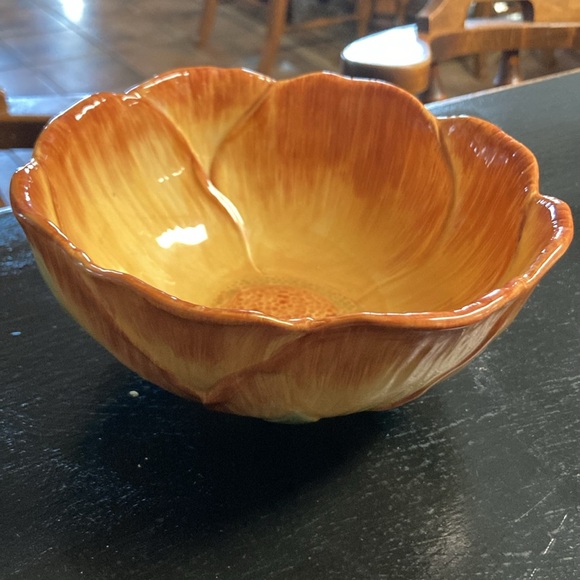Orange Ceramic Flower Bowl - Picture 2 of 5